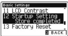 KAWAI CA58 - Aktuelle Einstellungen im Startup Setting Speicher speichern - 3