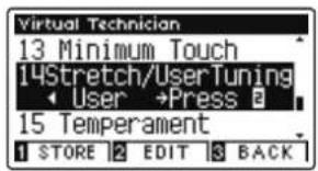 KAWAI CA58 - User Tuning auswählen - 1