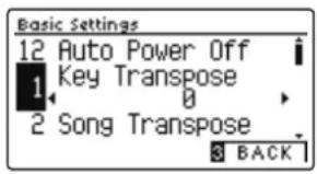 KAWAI CN39 - Key Transpose Einstellung auswählen - 1