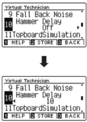 Virtual Technician 9 Fall Back Noise 10 Hammer Delay Off 11TopboardSimulation. 1 HELP 2 STORE 3 BACK Virtual Technician 9 Fall Back Noise 10 Hammer Delay 10 11TopboardSimulation. 1 HELP 2 STORE 3 BACK