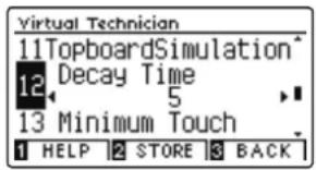 Virtual Technician 11TopboardSimulation Decay Time 5 13 Minimum Touch 1 HELP 2 STORE 3 BACK