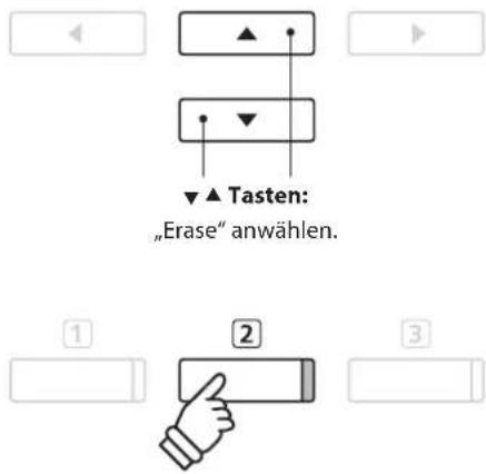 ▲ Tasten: „Erase“ anwählen.