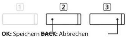 ① ② ③ OK: Speichern BACK: Abbrechen