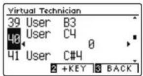 Virtual Technician 39 User B3 40 User C4 41 User C#4 2 +KEY 3 BACK