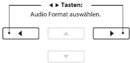 Tasten: Audio Format auswählen.
