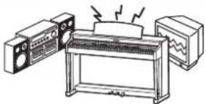 KAWAI CN39 - Stellen Sie das Instrument nicht in die Nähe eines anderen elektrischen Gerätes, wie TV und Radios. - 2