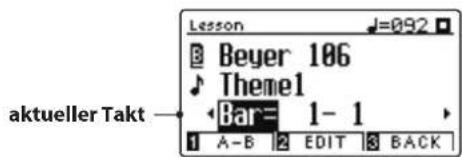 Lesson Beyer 106 Theme1 Bar= 1- 1 1 A-B 2 EDIT 3 BACK aktueller Takt