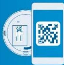 Digital payment interface showing a QR code scanning over a smartphone screen