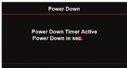 Power Down Power Down Timer Active Power Down in sec.