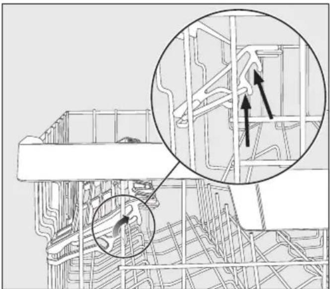 MIELE G 7596 SCVi AutoDos - Adjusting the FlexCare cup rack - 1