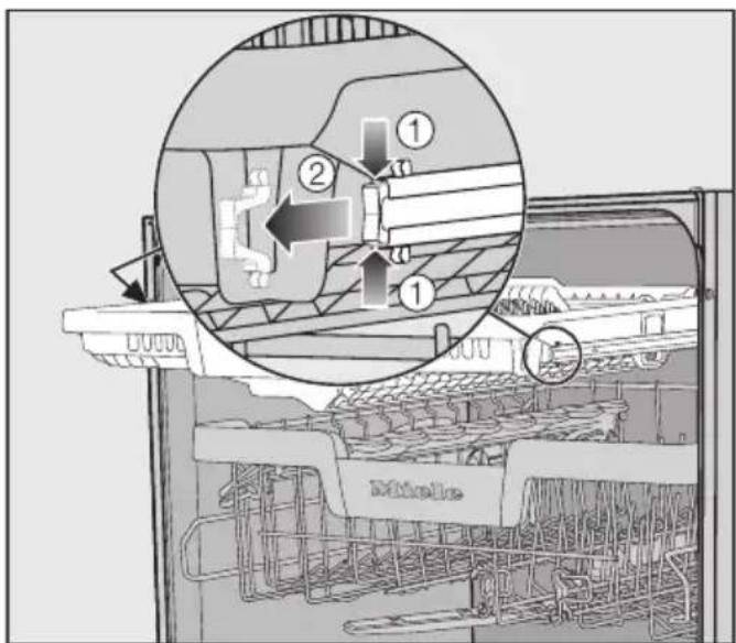 MIELE G 7596 SCVi AutoDos - Removing the cutlery tray (if present) - 1