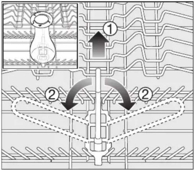 MIELE G 7596 SCVi AutoDos - Lowering the bottle holder - 1