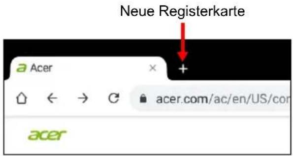 Neue Registerkarte a Acer + acer.com/ac/en/US/cor acer