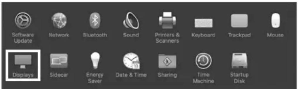 Software Update Network Bluetooth Sound Printers & Scanners Keyboard Trackpad Mouse Displays Sidecar Energy Saver Date & Time Sharing Time Machine Startup Disk