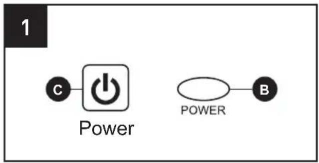 graph LR C["●"] --> Power["Power Symbol"] Power --> B["●"] style Power fill:#f9f,stroke:#333 note right of C: Power note right of B: Power