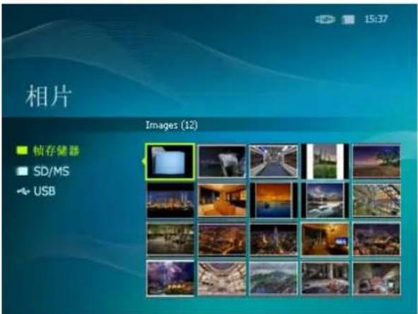 相片 Images (12) ■ 偵存储器 ■ SD/MS USB