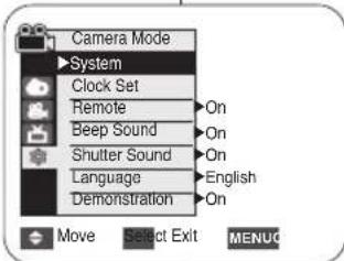 SAMSUNG VP-D372WHI - Initial Setting : System Menu Setting - 1