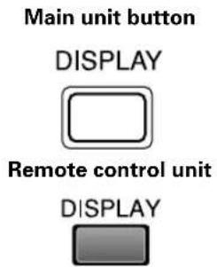 Main unit button DISPLAY Remote control unit DISPLAY