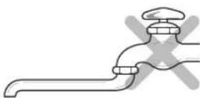 Simple line drawing of a faucet with a handle and valve, no text or symbols present
