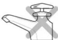Line drawing of a kitchen sink with a measuring tape and faucet.