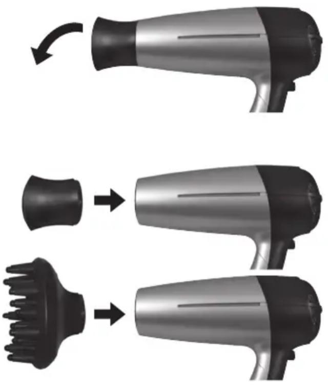 QUIGG GT-HDp-03 - Düse aufsetzen - 1