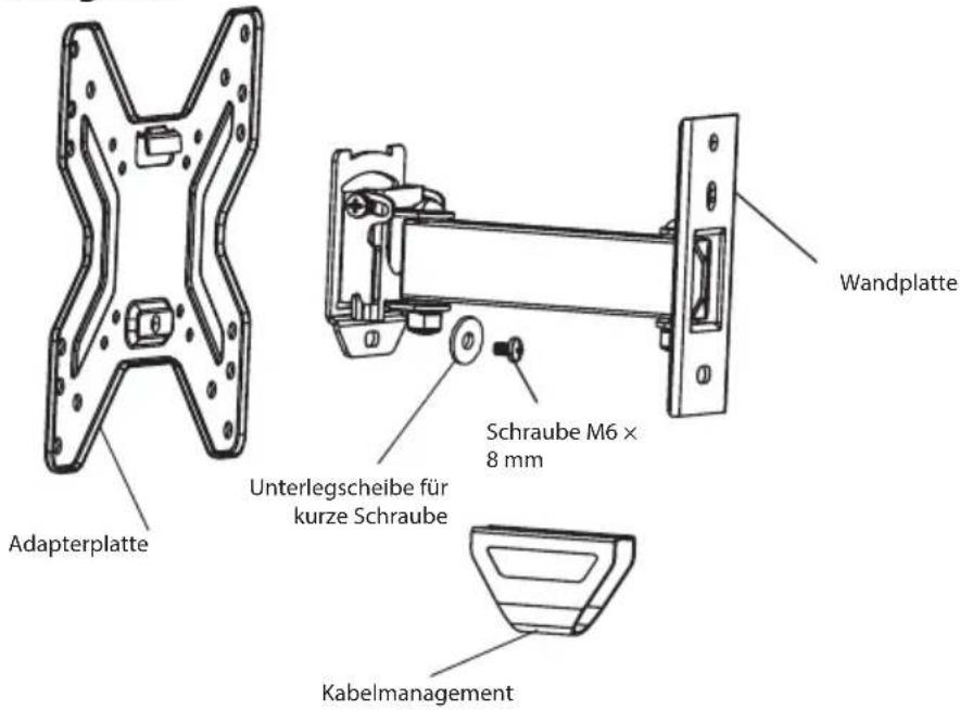 Adapterplatte Unterlegscheibe für kurze Schraube Schraube M6 × 8 mm Wandplatte Kabelmanagement
