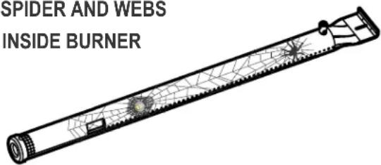 SPIDER AND WEBS INSIDE BURNER