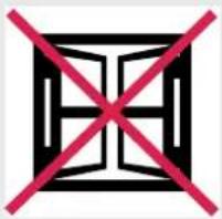 Symbolic image with a red X-shaped crossed-out rectangle and a grid-like pattern, possibly representing a prohibition or exclusion.