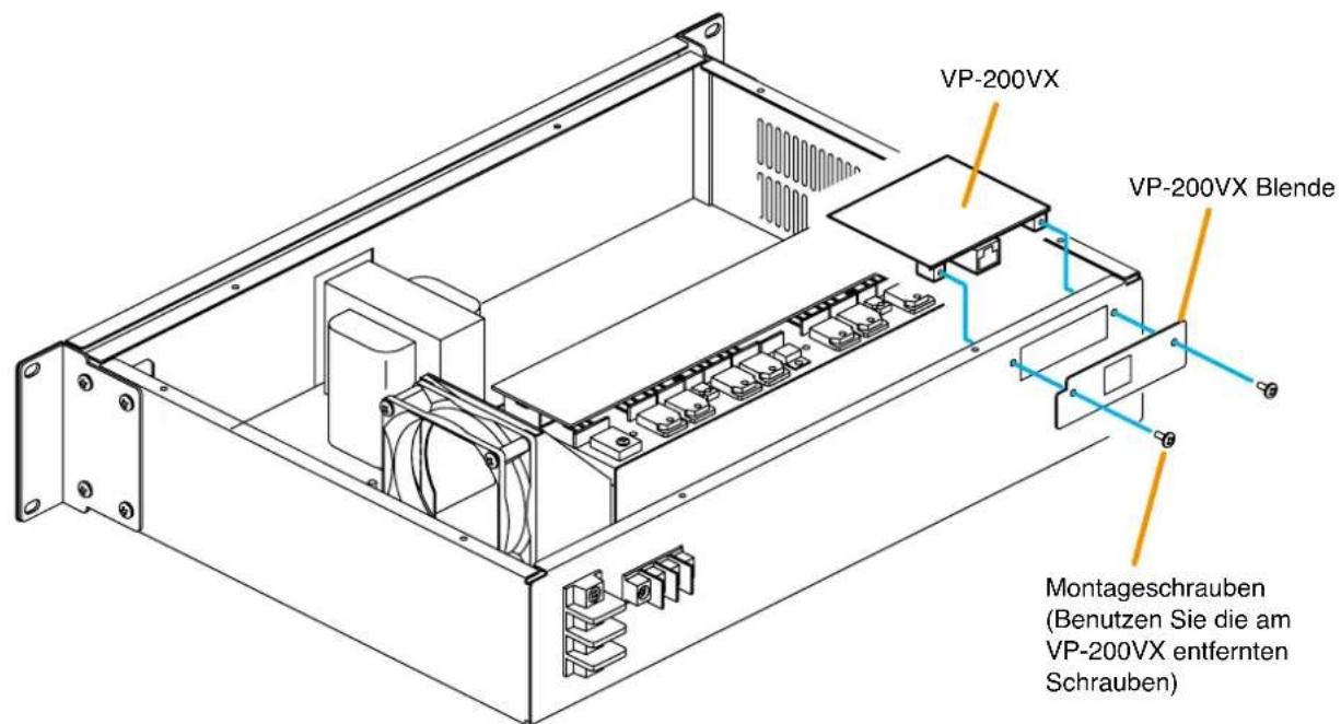 VP-200VX VP-200VX Blende Montageschrauben (Benutzen Sie die am VP-200VX entfernten Schrauben)