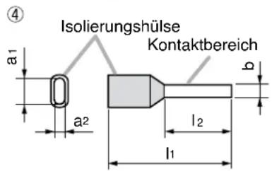 Isolierungshülse Kontaktbereich a1 a2 b l2 l1