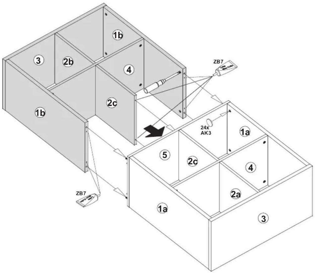 1b 2b 3 4 2c 1b ZB7 24x AK3 1a 5 2c 4 2a 1a 3 ZB7