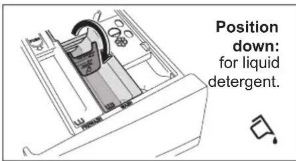 Position down: for liquid detergent.