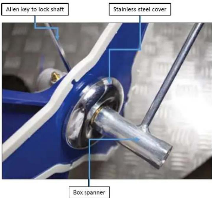 Allen key to lock shaft Stainless steel cover Box spanner