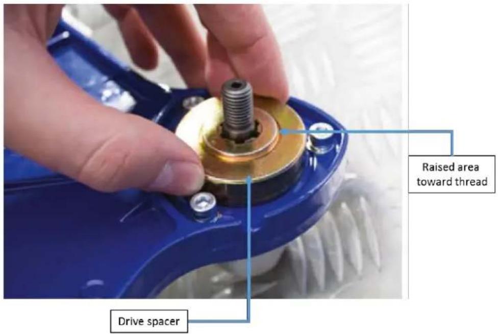 Raised area toward thread Drive spacer