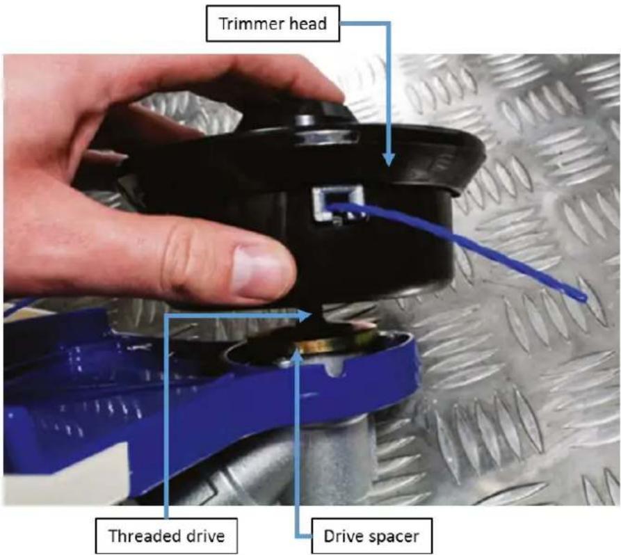 Trimmer head Threaded drive Drive spacer