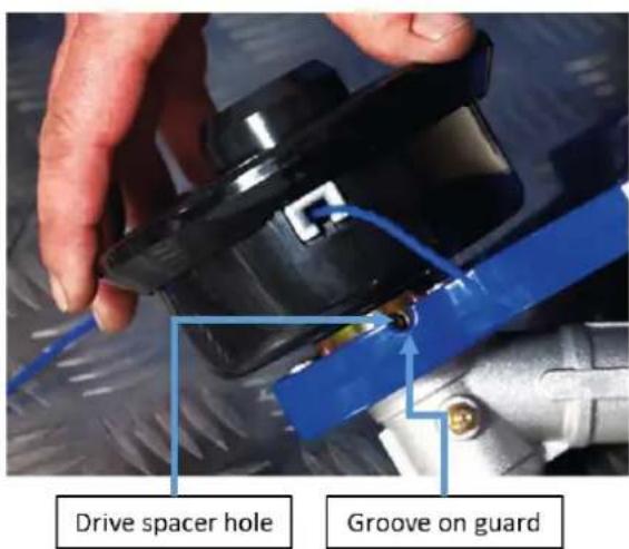 Drive spacer hole Groove on guard