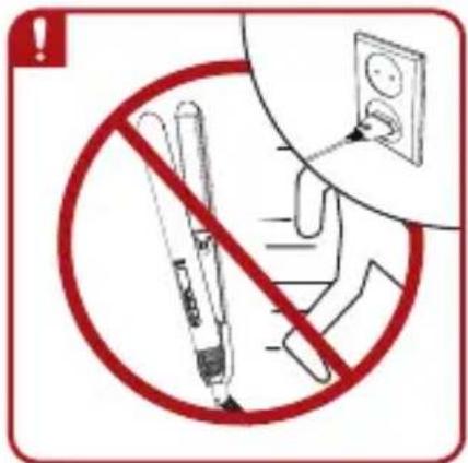 Safety warning sign showing no smoking allowed by hand and plug, with an electrical outlet diagram above.