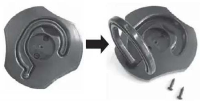 Two views of a mechanical component before and after assembly, showing internal features and mounting holes (no text or symbols)