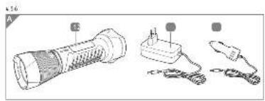 Illustration of three types of flashlights with labeled components (no text or symbols present)