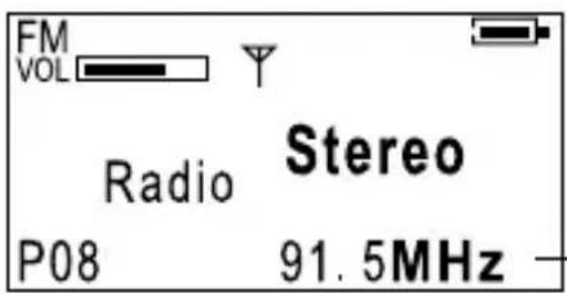 FM VOL Radio Stereo P08 91.5MHz