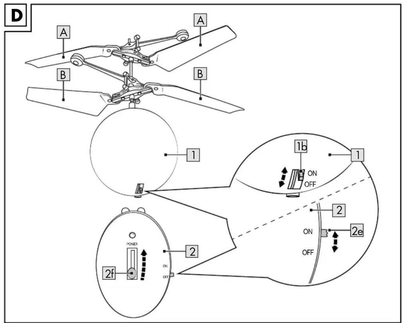 D A A B B 1 1b ON OFF 2 ON OFF 2e POWER 2f ON OFF