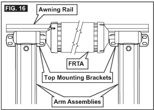 FIG. 16 Awning Rail FRTA Top Mounting Brackets Arm Assemblies