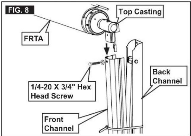 FIG. 8 FRTA Top Casting 1/4-20 X 3/4" Hex Head Screw Back Channel Front Channel
