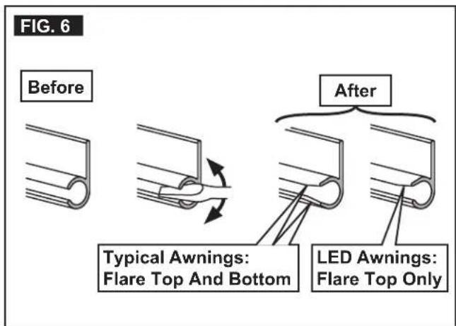 FIG. 6 Before After Typical Awnings: Flare Top And Bottom LED Awnings: Flare Top Only