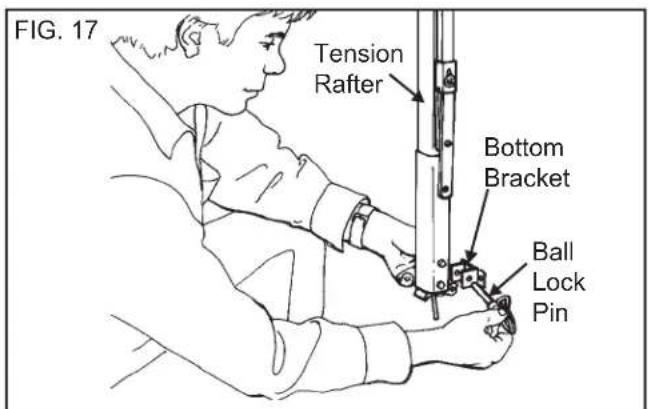 FIG. 17 Tension Rafter Bottom Bracket Ball Lock Pin