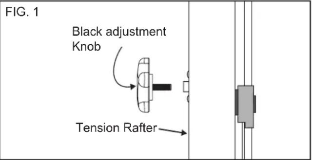 FIG. 1 Black adjustment Knob Tension Rafter
