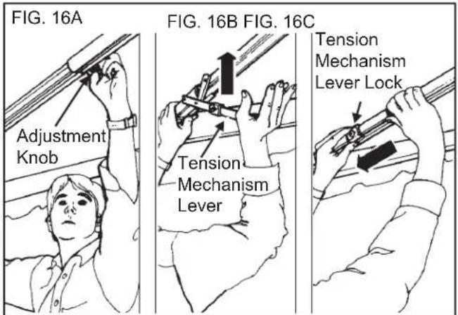 FIG. 16A Adjustment Knob FIG. 16B FIG. 16C Tension Mechanism Lever Tension Mechanism Lever Lock