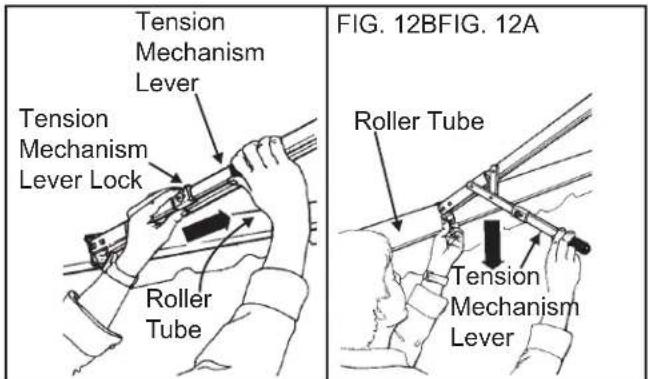Tension Mechanism Lever Tension Mechanism Lever Lock Roller Tube FIG. 12BFIG. 12A Roller Tube Tension Mechanism Lever