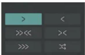 User interface control panel with navigation buttons and input fields