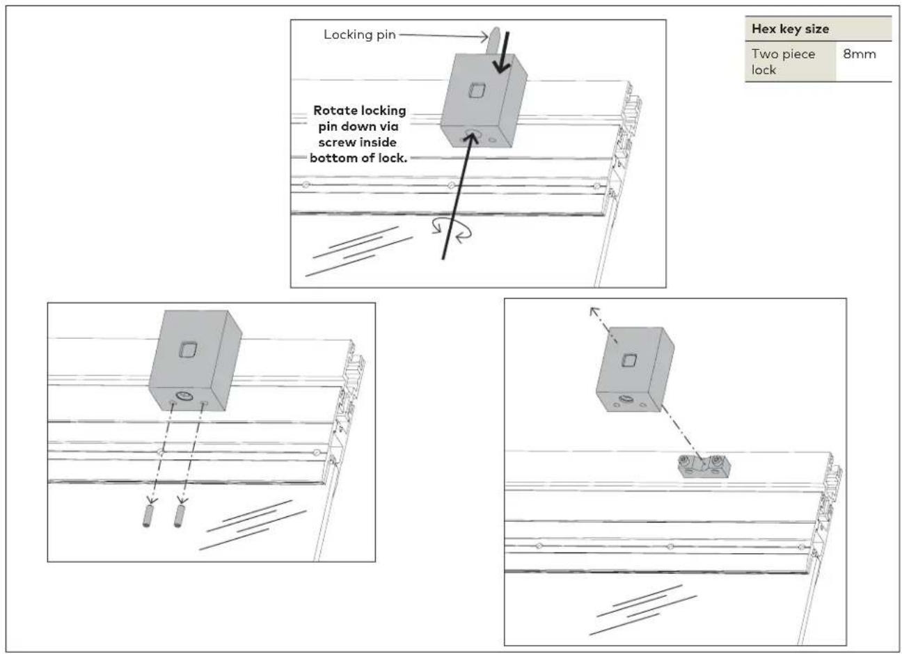 Dormakaba HSW-ES - Prep for installing two piece lock (when required) - 1